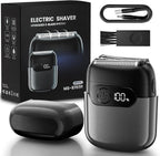 Electric Foil Shaver for Men,Compact 3D Floating Shaving Heads, Electric Razor for Men,IPX8 Waterproof, USB-C Fast Energy, 90-Min Runtime,LED Info Display, Wet/Dry Adaptability, Travel Lock Deep Gray
