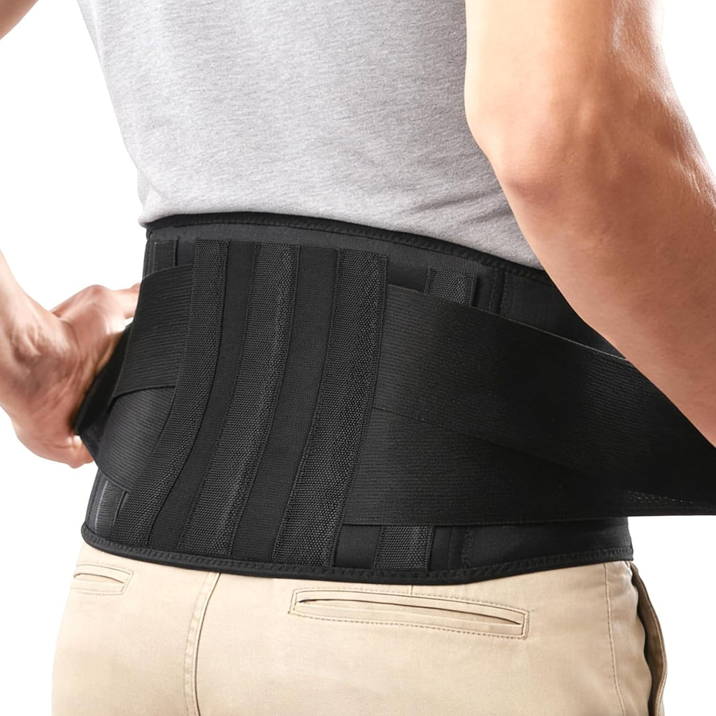 Back Brace for Lower Back Pain & Sciatica Relief, Lumbar Support Belt with 5 Reinforced Stays for Herniated Disc, Scoliosis, Arthritis, Work Heavy Lifting for Women & Men (39-44.9” Large)