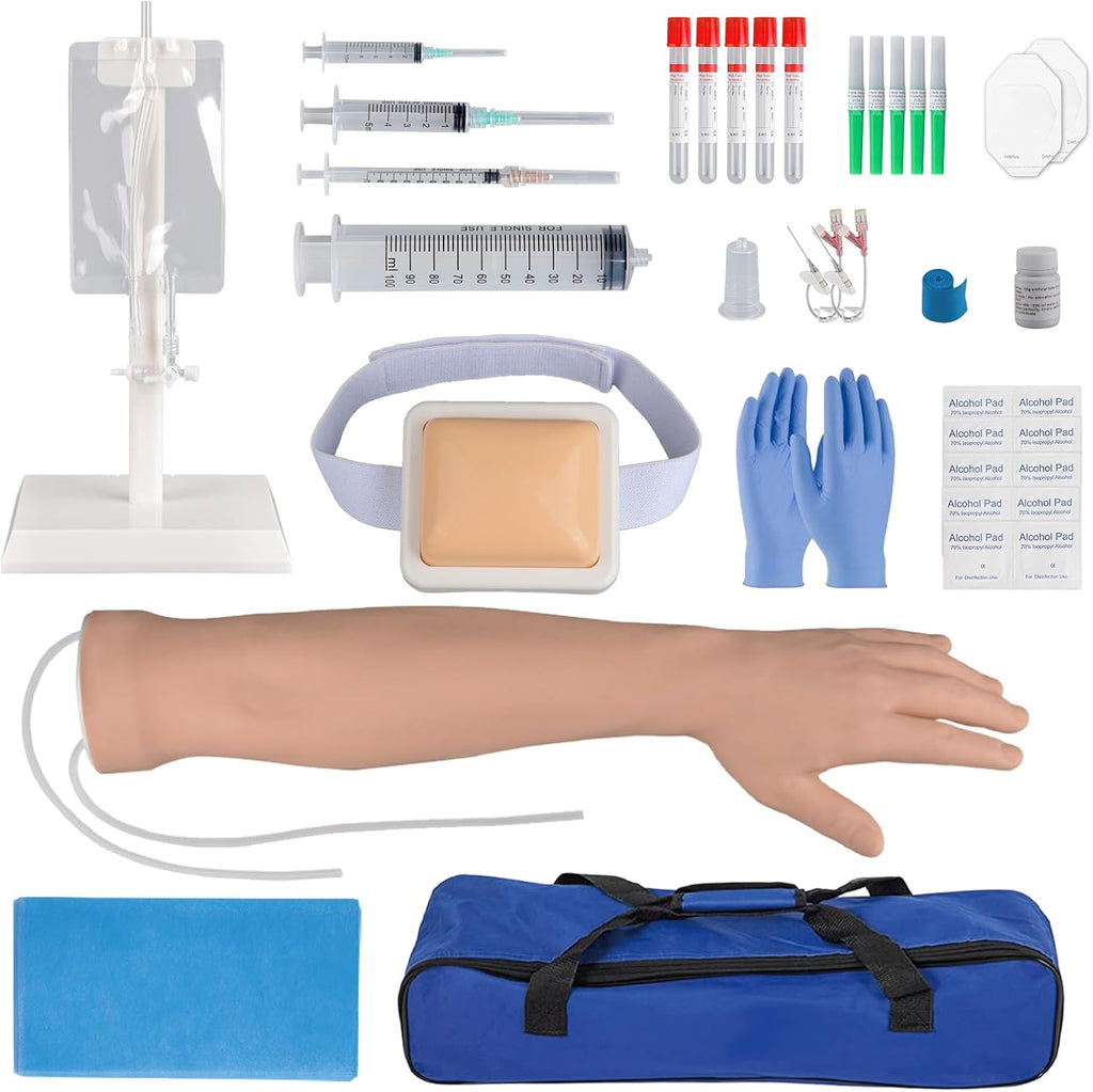 Medarchitect IV Injection & Phlebotomy Arm Practice Kit with Intravenous Infusion, Blood Draw, Venipuncture Techniques Training Model