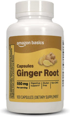 Amazon Basics Ginger Root Capsules, 550 mg 100 Count