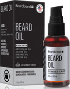 Beardbrand Men's Beard Oil & Face Moisturizer with Jojoba Oil - Softens Stubble, Soothes Dry Skin - Sandalwood & Cedar Scented Beard Oil for Men - 2 fl oz
