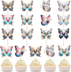 48-Piece Butterfly Cupcake Toppers for Baby Shower, Birthday, Wedding, Masquerade, Engagement & Bridal Shower, anniversary Decorations