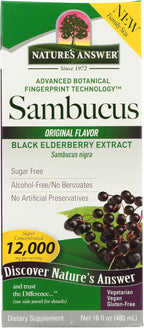 Nature's Answer Sambucus Elderberry Syrup 16 Ounce | Great Tasting Immune Support Supplement | Antioxidant, Vegan, Gluten Free, Made in USA | Single Count