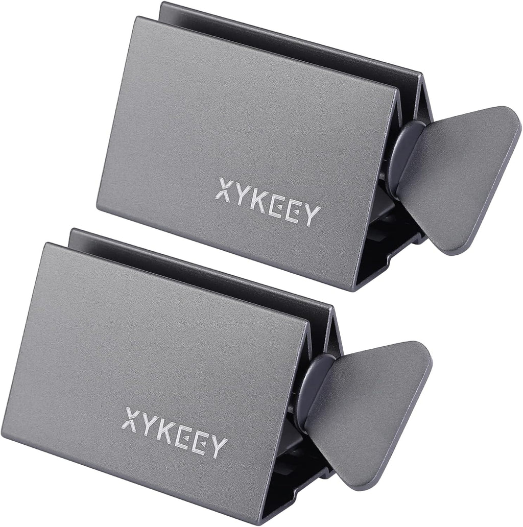 XYKEEY Toothpaste Tube Squeezer - Set of 2 Toothpaste Squeezer Rollers, Metal Toothpaste Tube Wringer Seat Holder Stand (Gray)