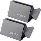 XYKEEY Toothpaste Tube Squeezer - Set of 2 Toothpaste Squeezer Rollers, Metal Toothpaste Tube Wringer Seat Holder Stand (Gray)