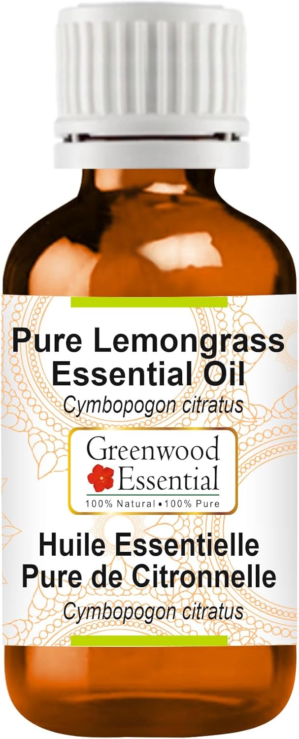 Greenwood Essential Pure Lemongrass Essential Oil (Cymbopogon citratus) Steam Distilled 100ml (3.38 oz)