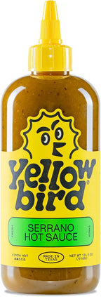 Yellowbird® Classic Serrano Hot Sauce 19.6 oz. Tabletop Size (Kinda Hot | 1 Bottle | Made in Texas)