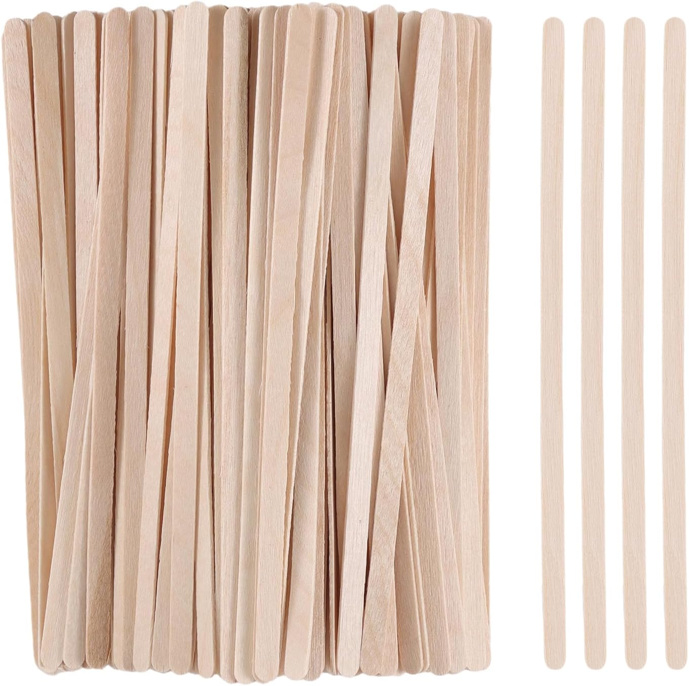 300/600/1200 Pieces Disposable Wood Stick Beauty Spatulas Log Hair Removal Wax Coating and Eyebrow Trimming Wooden Stick (600pcs)