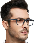 OCCI CHIARI Blue Light Blocking Men's Reading Glasses Computer Stylish Readers 0 100 125 150 175 200 225 250 275 300 350(Blue Gray 1.75)
