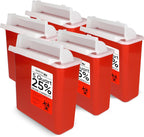 Oakridge Products Sharps Container for Home Use and Professional 5 Quart (5-Pack), Biohazard Needle and Syringe Disposal, Mailbox Style Lid, CDC Certified