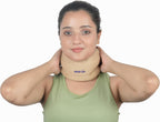 Wonder Care Neck Brace for Sleeping - Cervical Collar Relief Neck Pain and Neck Support Soft Foam Wraps Cervical Spine Pressure for Women & Men (Beige, Medium, 3.2" Depth)