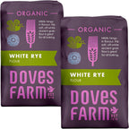 Doves Farm Organic White Rye Flour 2.2 lb (Pack of 2) - Ancient Grain Light Rye Flour for All British Baking: Breads, Sourdoughs, Cakes, Cookies & More | Kosher & Vegan Friendly | Imported From UK