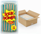 Sour Power Quattro Rainbow Candy Belts, 2.5 lb Bulk Tub Resealable, Vegan Four Flavor Sour Belt Strips Since 1985, Soft Chewy Sweet Tart, Non-GMO Gelatin Free, Bubble Wrapped & Boxed for Shipping