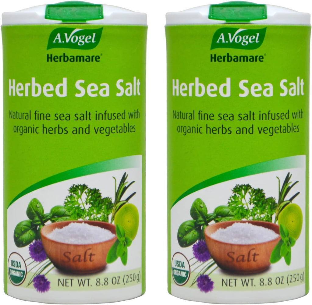 A.Vogel Herbamare Herbed Sea Salt - Natural Fine Sea Salt Infused with 12 Herbs & Vegetables - Free of Artificial Flavors & Preservatives - Non-GMO, Keto, Paleo-Friendly, USDA Organic - 8.8oz (2 Pack)
