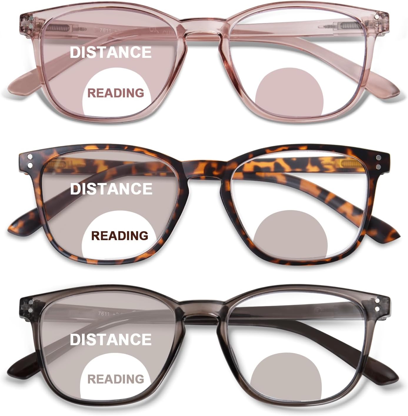 Bifocal Reading Glasses for Women Blue Light Blocking Clear Top Bifocal Computer Readers with Spring Hinges