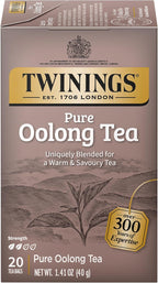 Twinings Pure Oolong Tea – Golden Caffeinated Tea, Individually Wrapped Tea Bags, 20 Count