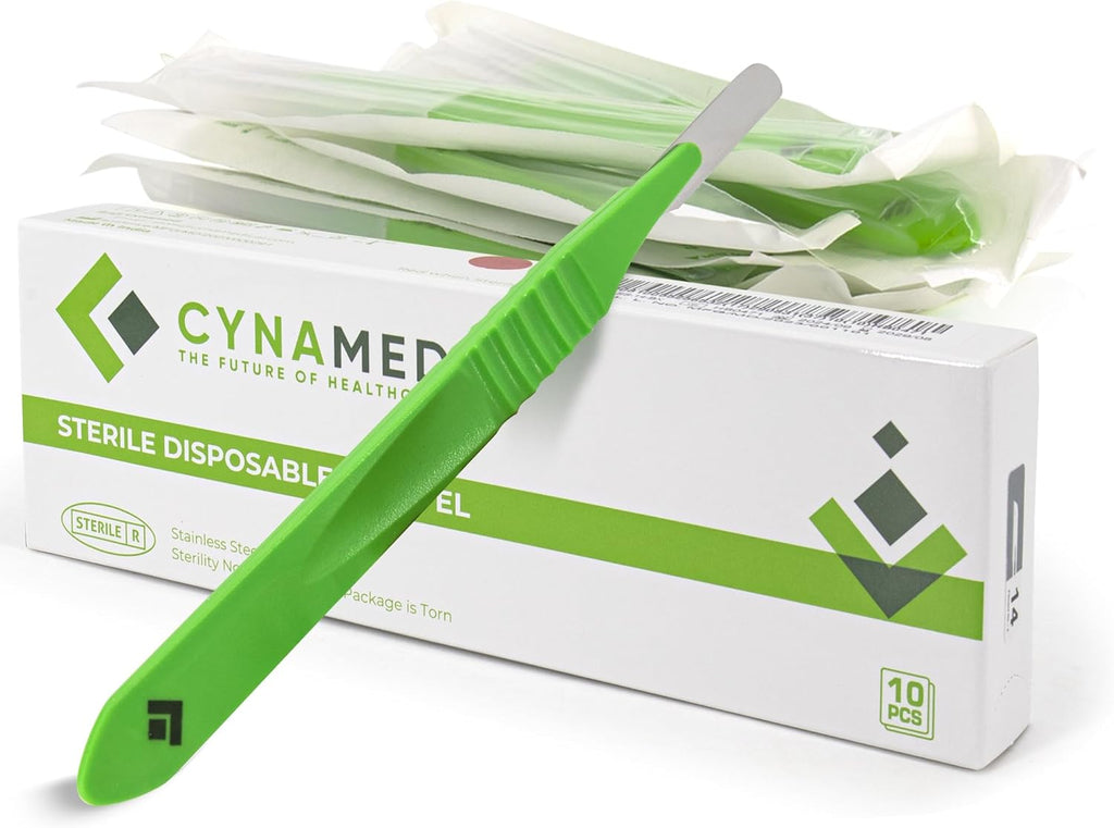 Dermaplaning Blades with Plastic Handle No.14 – Stainless Steel Exfoliating Butter Blades for Smooth Skin – Single-Use, Sterile & Professional-Grade for Facial Hair Removal & Skincare