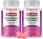 Evening Primrose Oil Gummies 1300mg with Black Cohosh & Vitamin B6, Sugar-Free, PMS Relief Supplements for Women 20-45, Chewable PMS Gummies, Strawberry Flavor, Vegan, Pectin, 120 Count