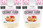 Wholesome Yum Premium Organic Coconut Flour For Baking & More (16 oz / 1 lb) - Low Carb, Gluten Free, Non GMO, Keto Friendly Flour Substitute (Pack of 2)