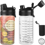 20oz/600ml Glass Shaker Bottles,2-in-1 Sip & Straw Drinking, Wide Mouth Glass Water Bottles for Ice & Juice,Sports Nutrition Shaker Bottles Reusable Mason Jar(2 Pieces)