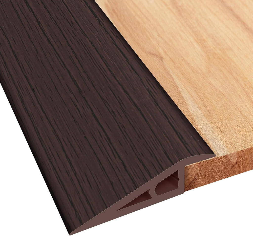 Floor Transition Strip, 1/2” to 3/5” Height Ramp - Wheelchair and Walker Access Ramp for Wheelchair, Tile to Carpet Transition, Entry Strip for Doorways (Black Walnut, 39 inch)
