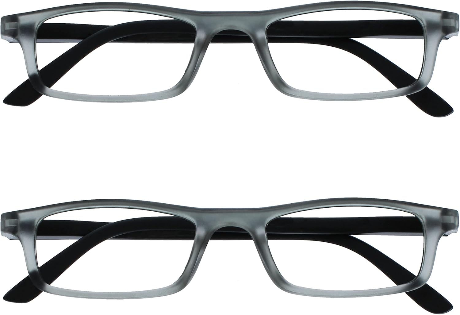 OPULIZE TED Reading Glasses for Women Men, Narrow Rectangular Matt Frame with Spring Hinges