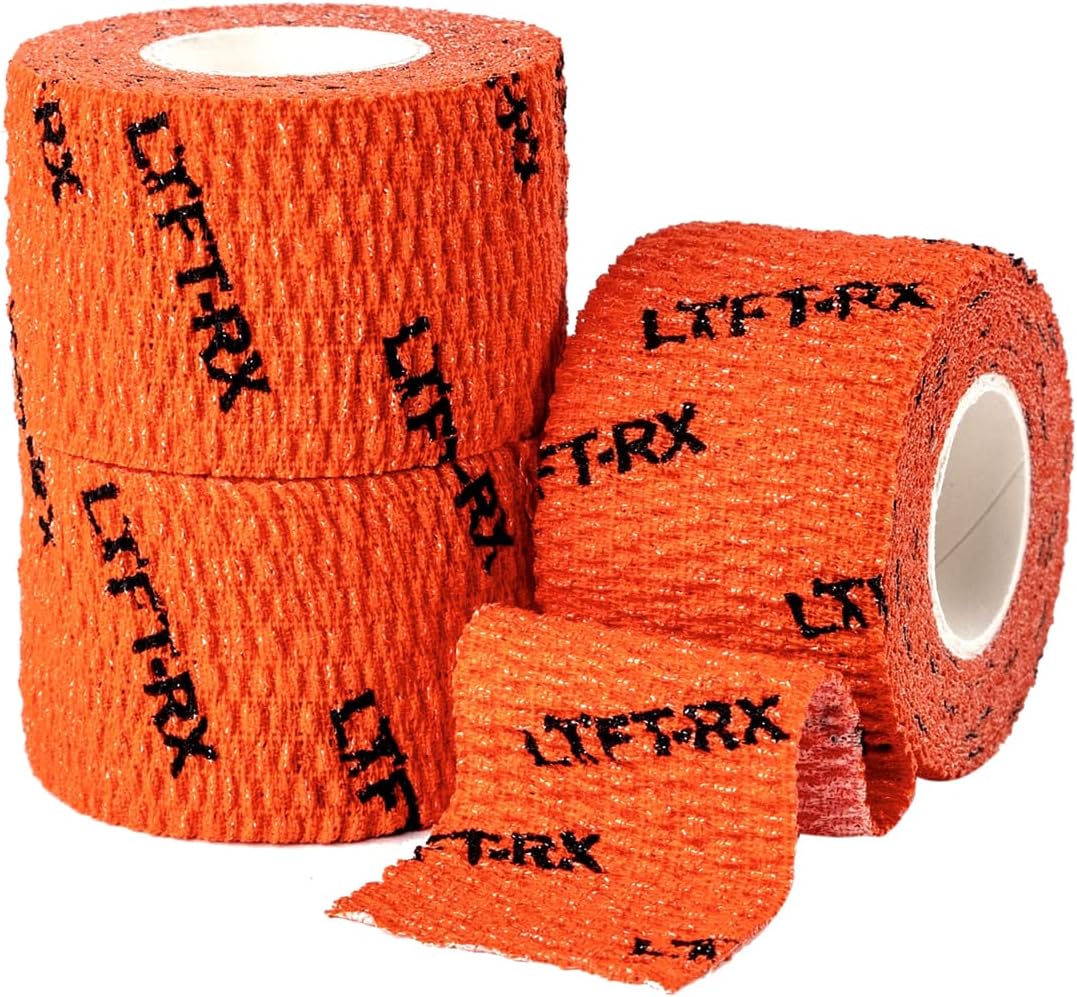 Weightlifting Hook Grip Tape w/Premium Adhesive for Olympic Weight Lift, Cross Fitness, Lifting, Stretch Athletic Finger Wrap, Protects Thumb Fingers Hand, Enhances Grip