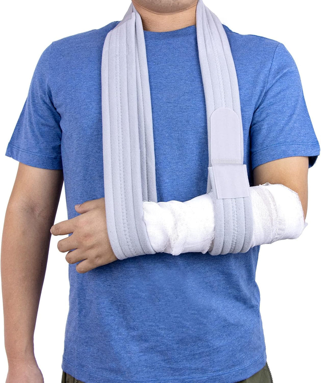 Arm Sling Adjustable Arm Support Strap Lightweight Comfortable Shoulder Immobilizer for Women and Men Right Left for Wrist Hand Elbow Injured 63 inch (Gray)