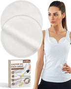 DLMDML 2Pcs Castor Oil Pack for Breast, Reusable Organic Castor Oil Wrap Breast Pad, Anti Leak Breast Nursing Pads for Women Relaxing Sleeping (White)