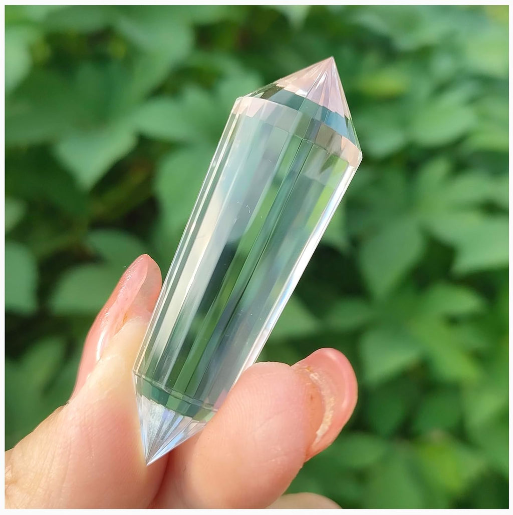 Vogel-Cut Crystal Wand 2 inch 24 Sided Vogal Cristal Vogel Cut Crystals Clear Double Terminated Himalayan Crystal Natural High Altitude Vogal Crystal Healing Quartz voegel 24 sided crystal Chakra Gift