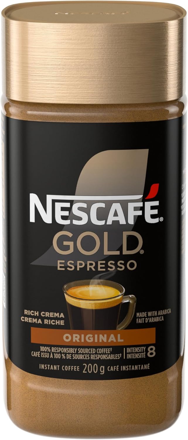 NESCAFE Gold Espresso Instant Coffee, 200g/7.1 oz., {Imported from Canada}