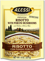 Alessi Autentico, Premium Seasoned Risotto, Italian Arborio Rice, Easy to Prepare, 8oz (Porcini Mushroom, Pack of 6)