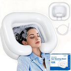Inflatable Shampoo Basin for Bedridden and Disabled, Portable Shampoo Bowl for Injured, Hair Washing Basin for Childred, Pregnant Woman, Easy Hair Washing at Home (White)