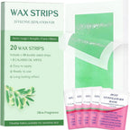 Wax Strips Body for Hair Removal – No Heat Body Waxing Strips for Legs, Arms, Underarms & Bikini Line | Large Wax Strips Body, Cut to Size | At-Home Waxing Solution | 20 Count & 5Calming Oil Wipes