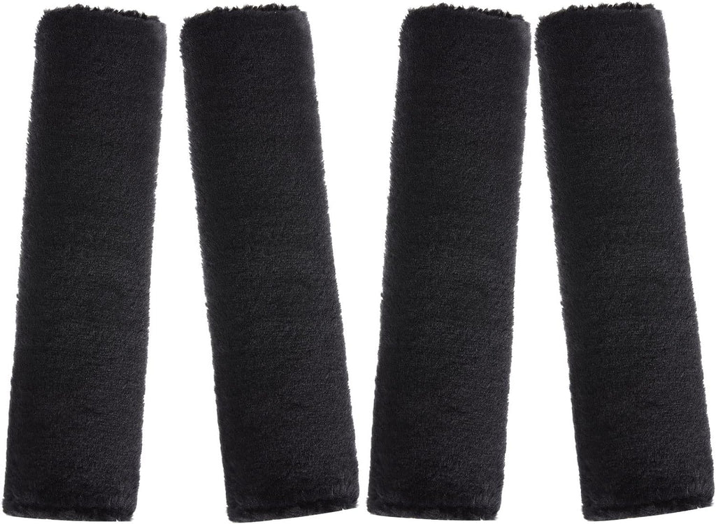 Boao 4 Pack Faux Sheepskin Car Seat Belt Pads Seatbelt Protector Soft Seat Belt Shoulder Strap Cover Comfort Harness Pad(Black, 9.9 Inch)