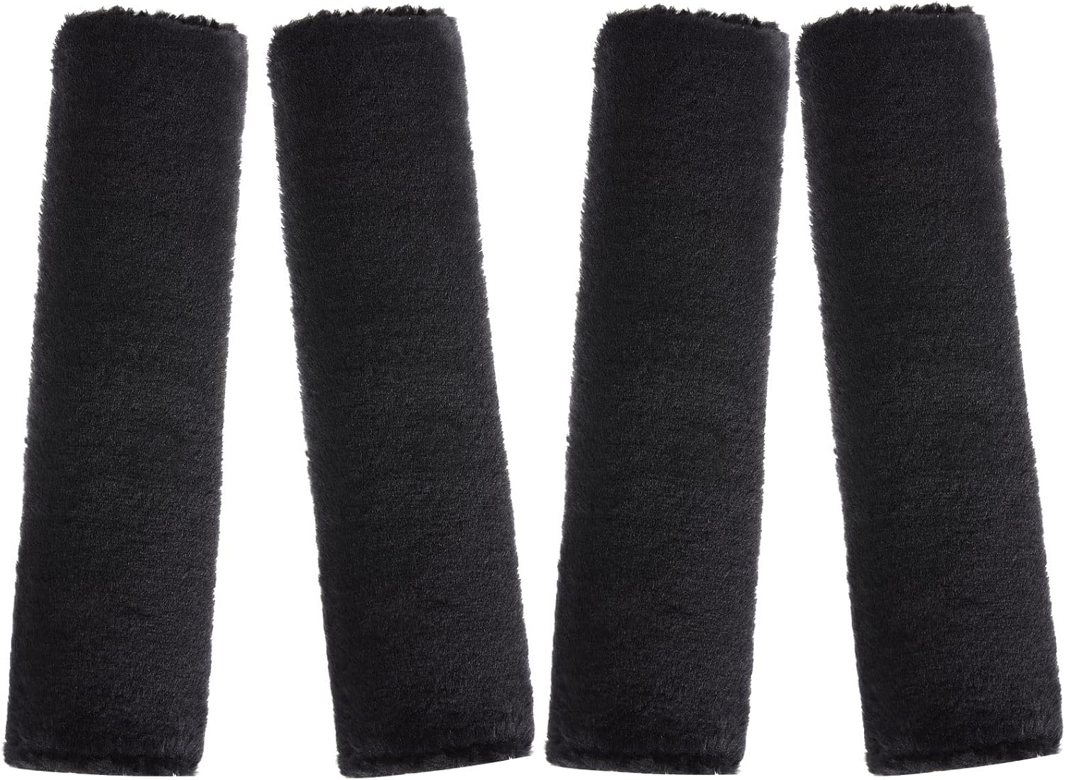 Boao 4 Pack Faux Sheepskin Car Seat Belt Pads Seatbelt Protector Soft Seat Belt Shoulder Strap Cover Comfort Harness Pad(Black, 9.9 Inch)