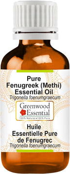 Greenwood Essential Pure Fenugreek(Methi) Essential Oil (Trigonella foenumgraecum) Steam Distilled 30ml (1.01 oz)