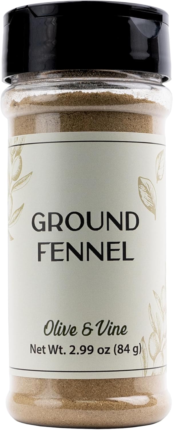 Olive & Vine Ground Fennel, Aromatic Spice, Seasoning for Sausages, Curries, and Baked Goods, with Rich Tradition, Authentic Taste, For Global Recipes (3 Ounce)