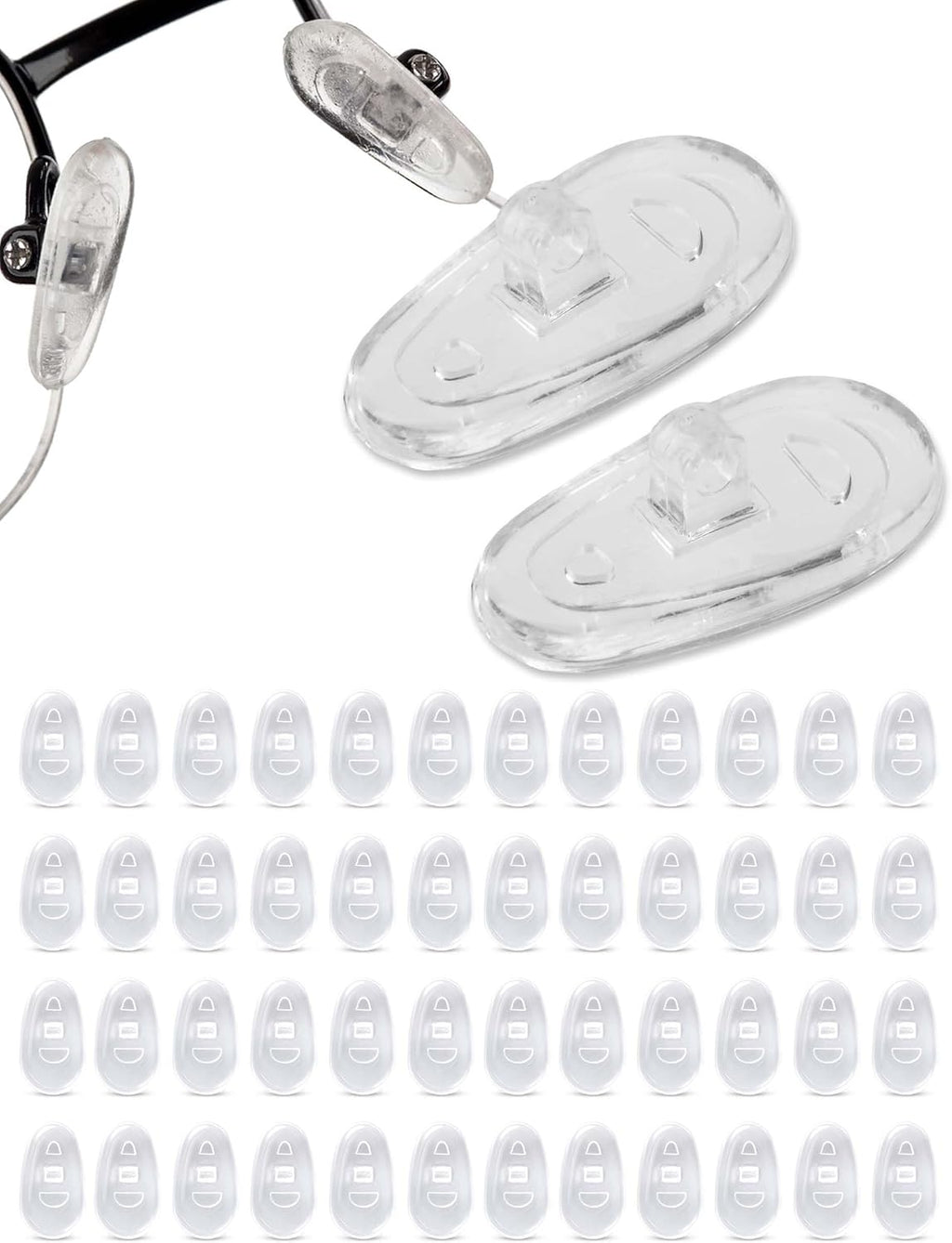 SPORTS WORLD VISION Glasses Nose Pads | Premium Quality Soft Silicone A-Shape Nose Pads for Glasses | 17mm Screw-in EyeGlasses Cushions in 25 Pairs