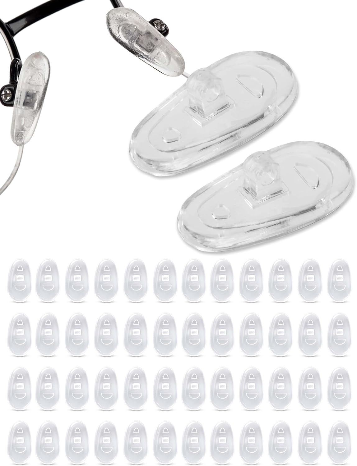 SPORTS WORLD VISION Glasses Nose Pads | Premium Quality Soft Silicone A-Shape Nose Pads for Glasses | 17mm Screw-in EyeGlasses Cushions in 25 Pairs