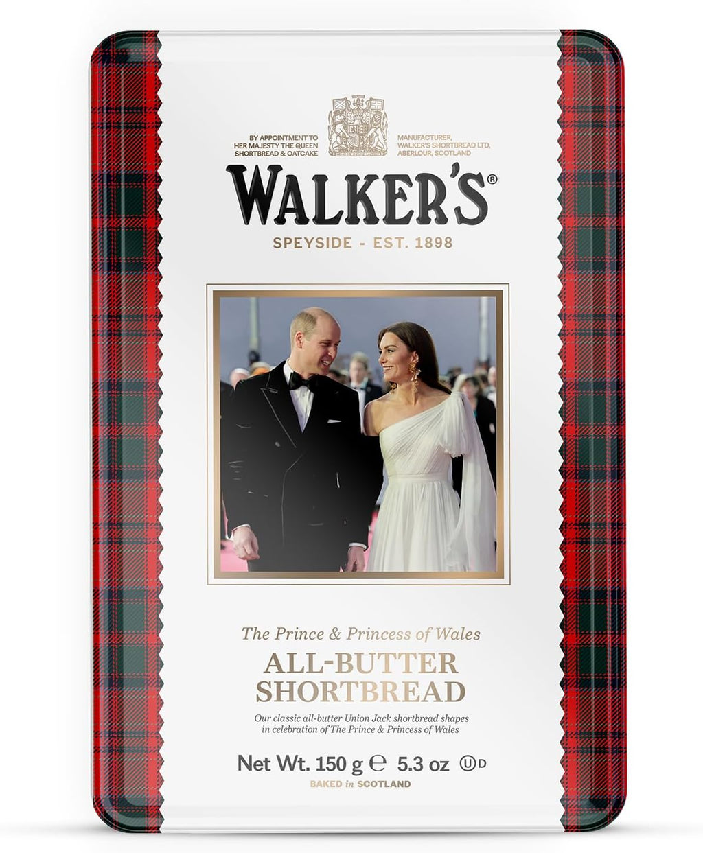 Walker's Shortbread The Prince & Princess of Wales Limited Edition Tin, All-Butter Shortbread Cookies, 5.3 Oz