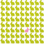 IHR Ideal Home Range Cocktail Napkins Disposable 3-Ply Paper Party Napkin Pack, 5" x 5", Bunny Parade (Lime), 20-Count