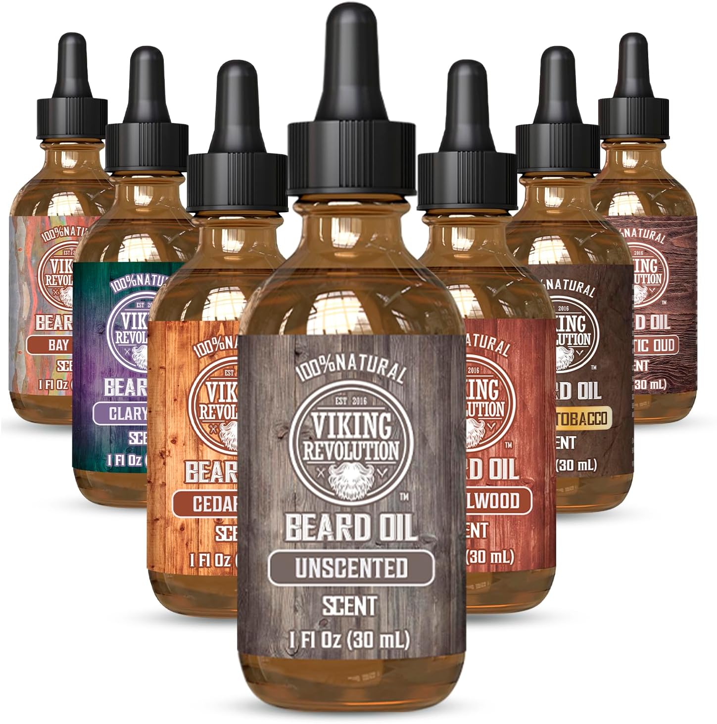 Viking Revolution Unscented Beard Oil for Men - Natural Mens Beard Oil with Argan Oil and Jojoba Oil - Beard Softener, Strengthens and Moisturizes - Beard Conditioner for Men (Unscented, 1 Pack)