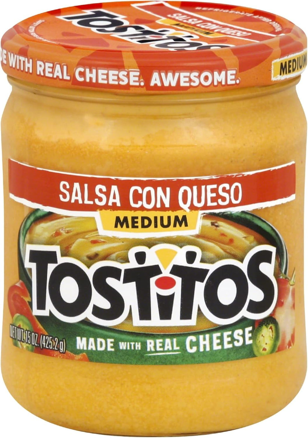 Tostitos Dip, Salsa Con Queso, Medium, 15oz