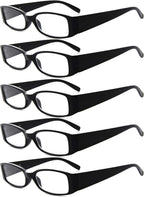 Eyekepper 5 Pairs Reading Glasses for Women Reading Black Frame Reading Eyeglasses