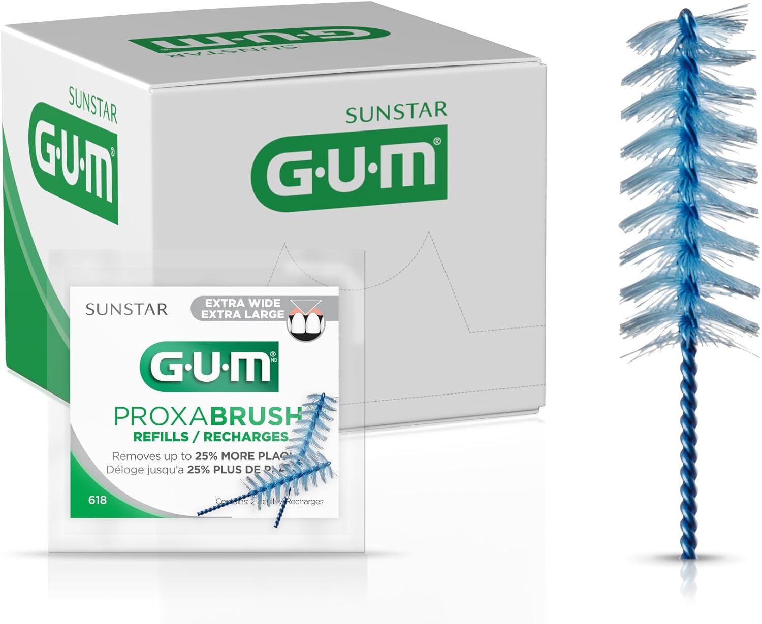 GUM Proxabrush Go-Betweens Refills, Extra Wide, 618PQA, Compatible Permanent Handle, Professional Sample, 36 Count