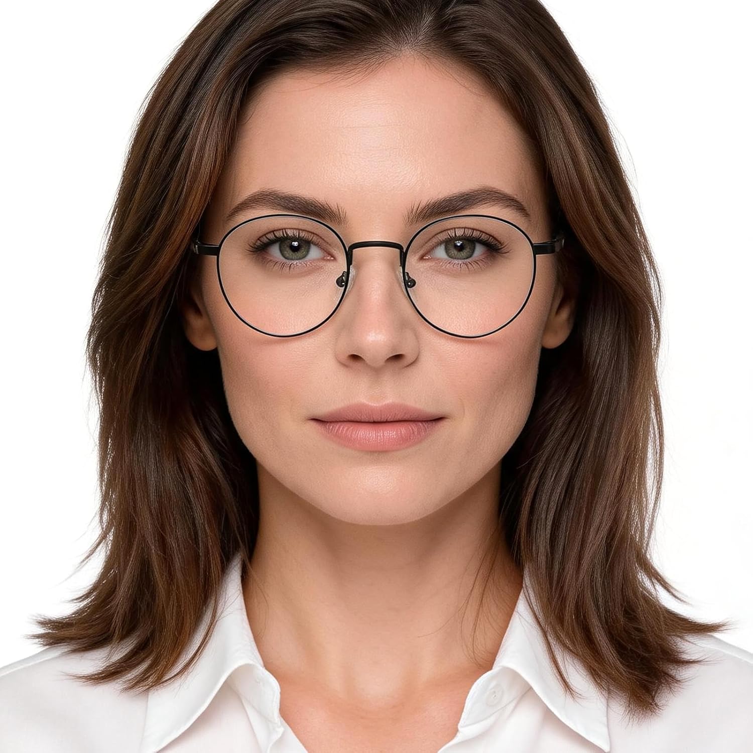 Classic Round Reading Glasses Women Men Metal Blue Light Blocking Readers Spring Hinge Unbreakable Lightweight