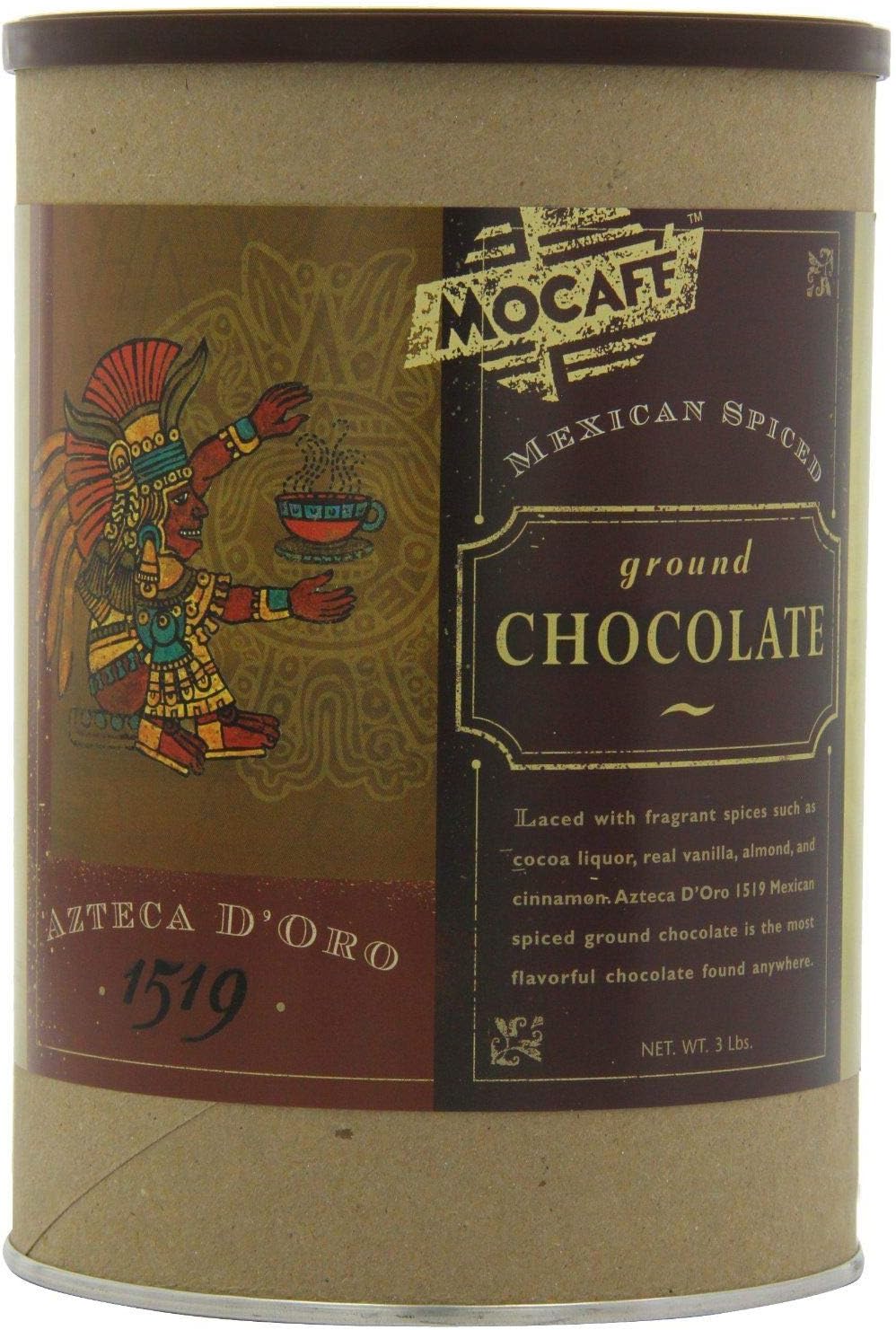 MOCAFÉ Azteca D'oro 1519 Mexican Spiced Ground Chocolate, 3 Pound Tin