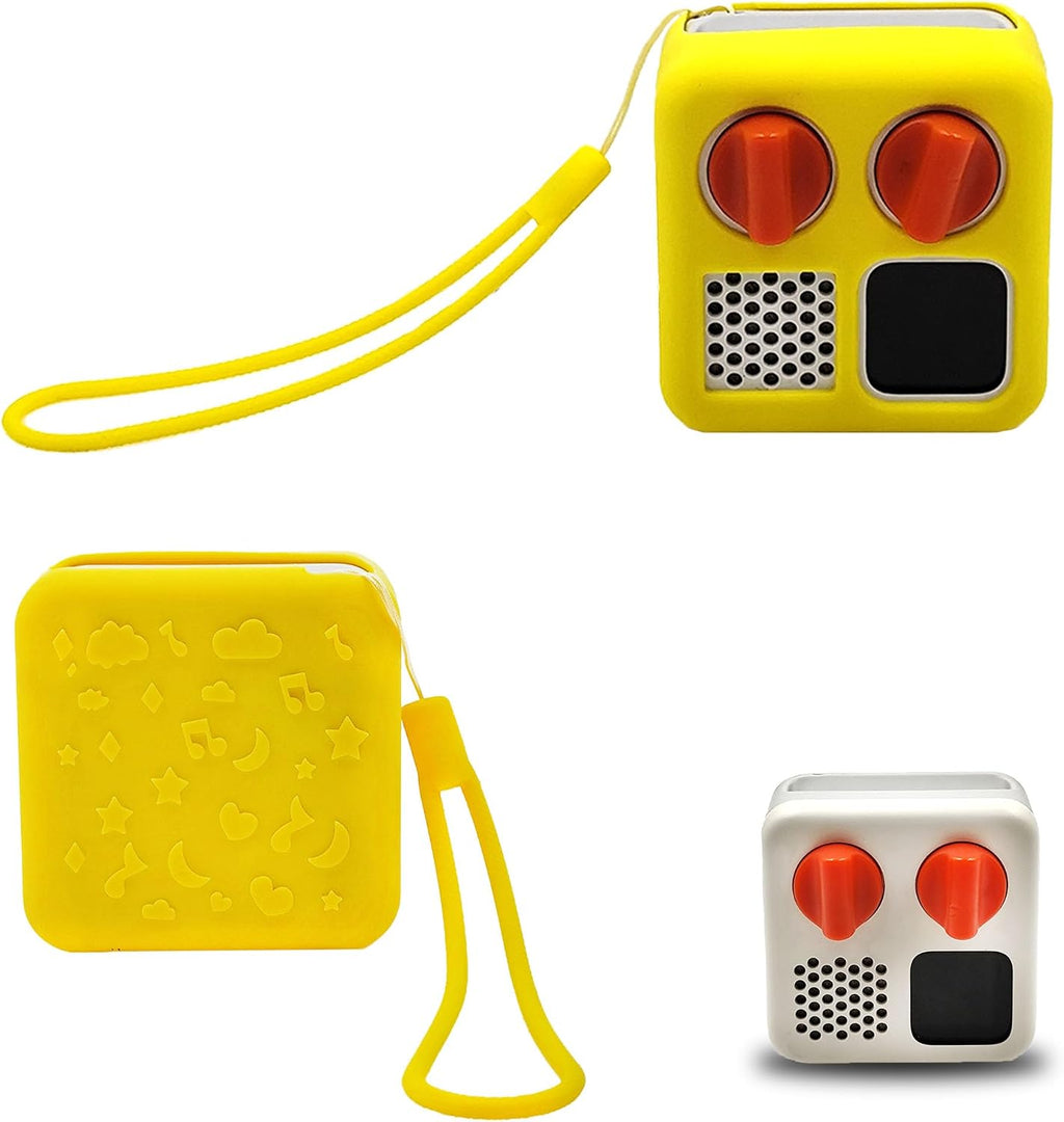 xcivi Anti-Slip Silicone Cover for YOTO Mini Audio Player, Protective Sleeve Case for Mini Player; Accessory for Kids Music Players (case only) (Yellow), YT003