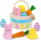 Bunny Chorus My First Easter Basket Stuffers for Babies, 6ct Personalized Baby's First Easter Basket Playset, Peep Bunny Chick Carrot Egg Gifts for Infants Boys Girls Kids Toddlers